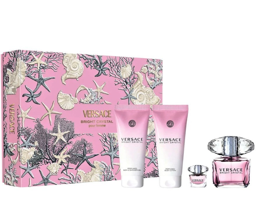 Versace Bright Crystal Set EDT 90 + Body Lotion 100 + Bath Shower Gel 100 + EDT 5