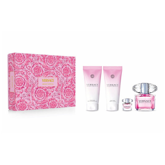 Set Versace Bright Crystal EDT 90Ml + Bl 100Ml + Sg 100Ml + EDT 5Ml