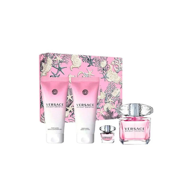Set Versace Bright Crystal EDT 90Ml + Bl 100Ml + Sg 100Ml + EDT 5Ml