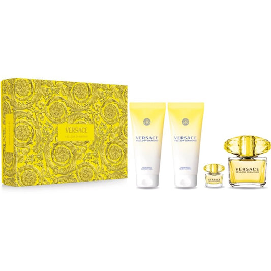 Set Versace Yellow Diamond EDT 90Ml + Bl 100Ml + Sg 100Ml + EDT 5Ml