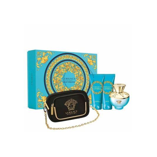 Set Versace Dylan Turquoise EDT 100Ml + Bl 100Ml+Sg 100Ml+ EDT 5Ml