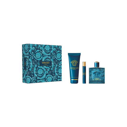 Versace Eros Pour Homme EDP EDP 100 Ml + Tube Perfumed Bath And Shower Gel 150 Ml + Travel Spray EDP