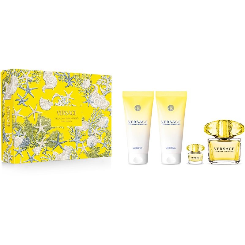 Versace Yellow Diamond Set EDT 90 + Body Lotion 100 + Bath Shower Gel 100 + EDT 5