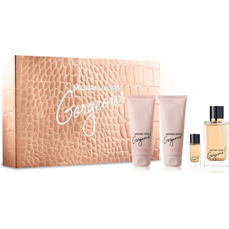 Set Michael Kors Gorgeous EDP 100Ml + Bl 100Ml + Sg 100Ml + EDP 5Ml